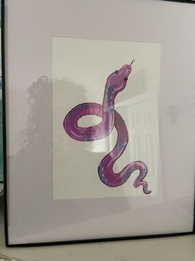 Hand Crafted Pink and Purple Serpent Painting